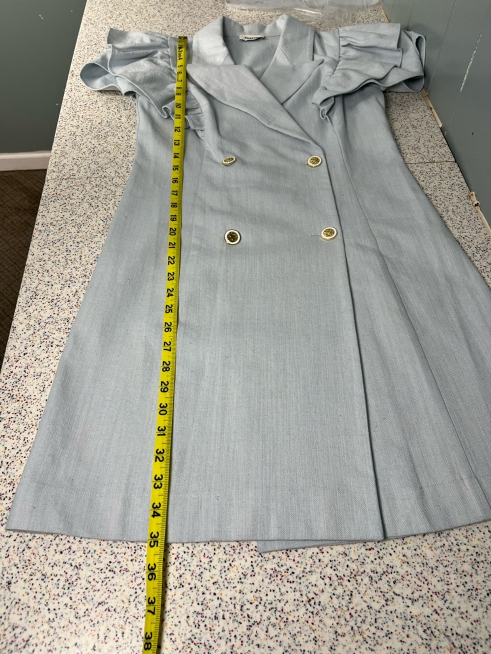 Sandro Angelina Ruffle Denim Blazer Dress FR 38 Women’s Size 4 - Picture 9 of 9